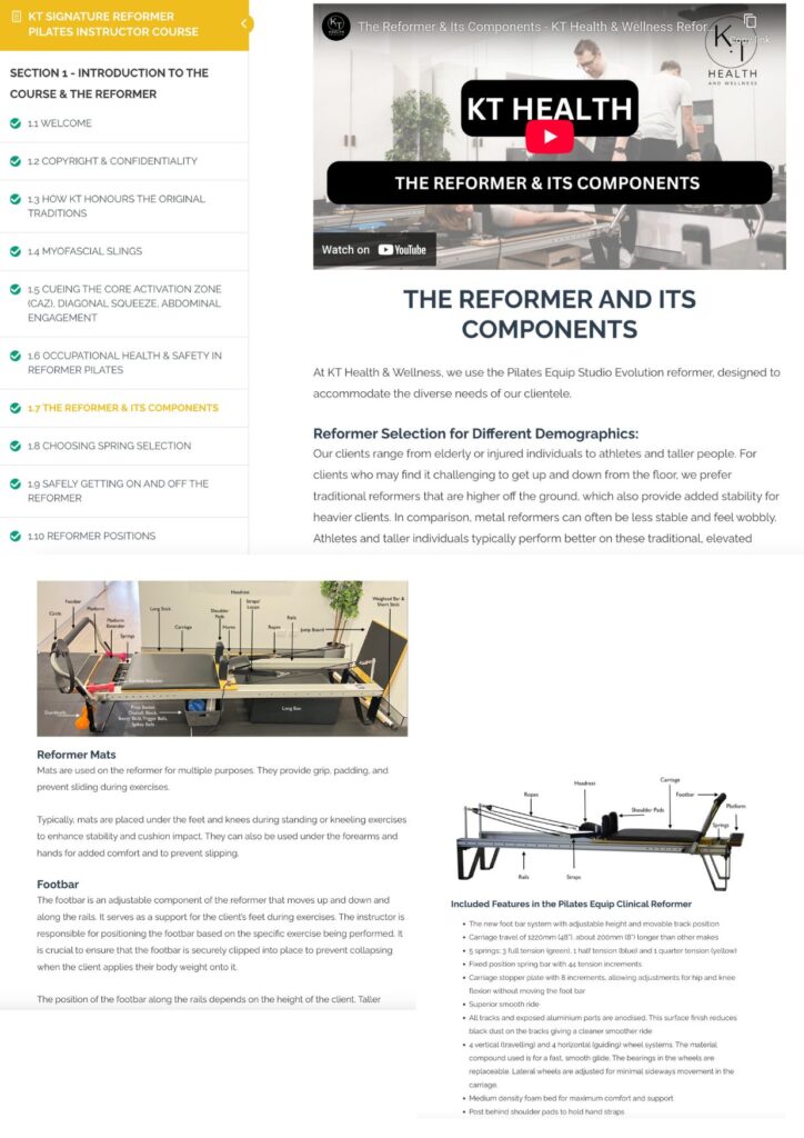 KT reformer pilates instructor course, reformer teacher training, reformer pilates teacher course, how to become a reformer pilates instructor