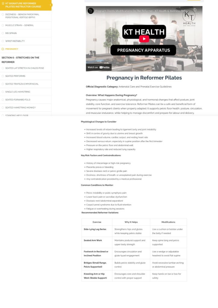 KT reformer pilates instructor course, reformer teacher training, reformer pilates teacher course, how to become a reformer pilates instructor